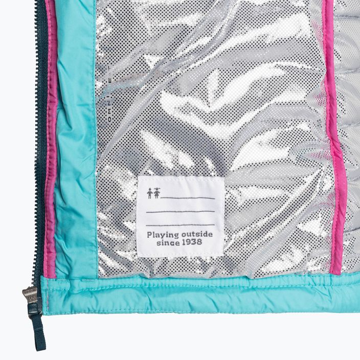 Dětská péřová bunda Columbia Powder Lite s kapucí geyser/pink ice 4