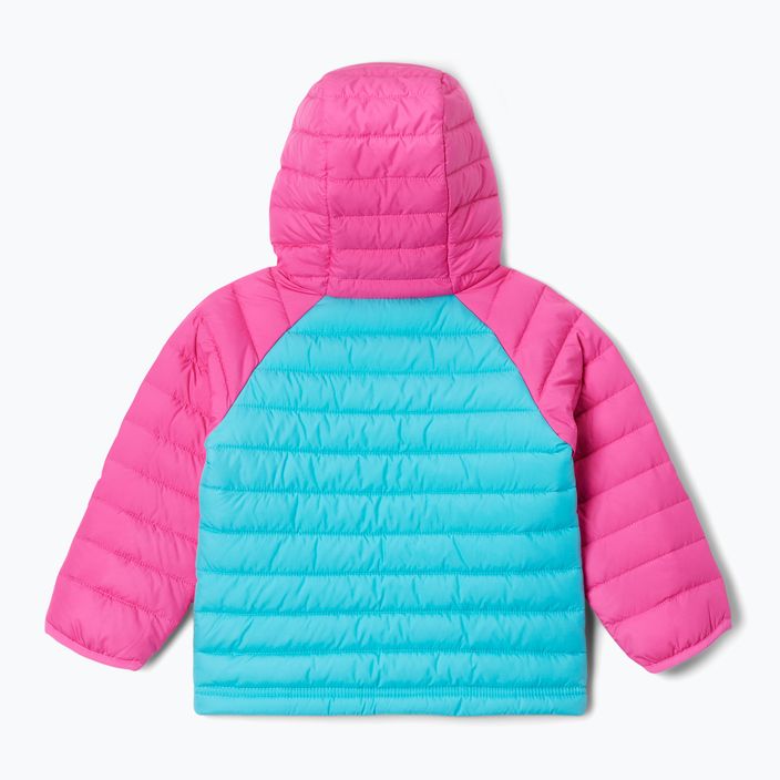 Dětská péřová bunda Columbia Powder Lite s kapucí geyser/pink ice 6