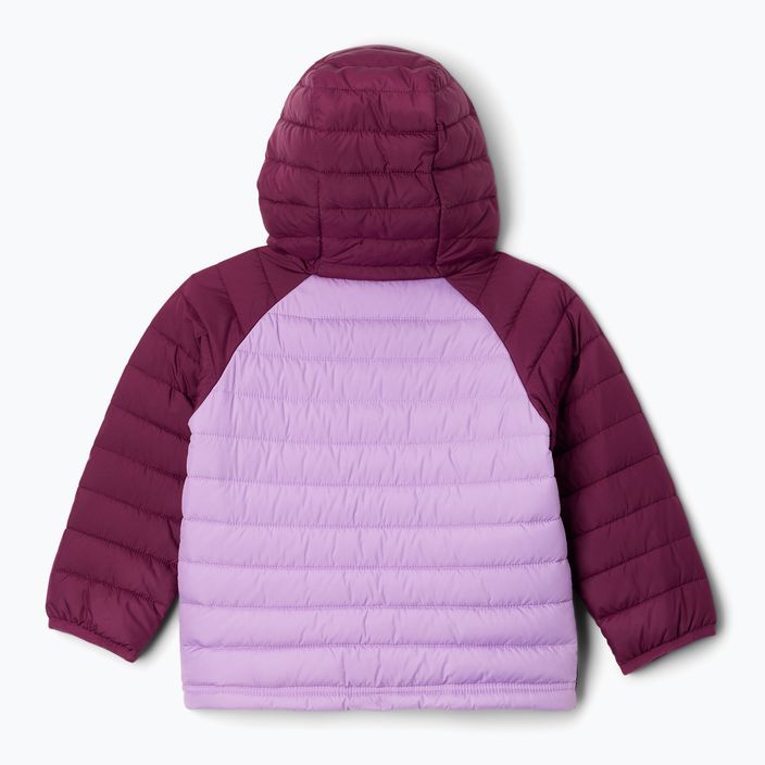 Dětská péřová bunda Columbia Powder Lite s kapucí gumdrop/marionberry 6