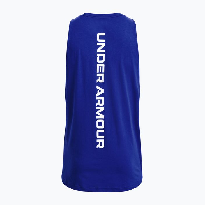 Pánské basketbalové tričko Under Armour Baseline Cotton Tank modré 1361901 2