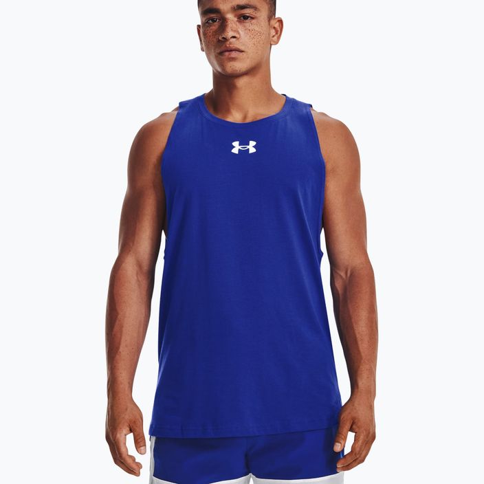 Pánské basketbalové tričko Under Armour Baseline Cotton Tank modré 1361901 3