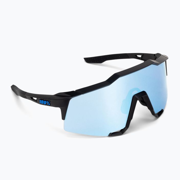 100% Speedcraft matně černé/hyper modré vícevrstvé zrcadlové cyklistické brýle 60007-00004 2