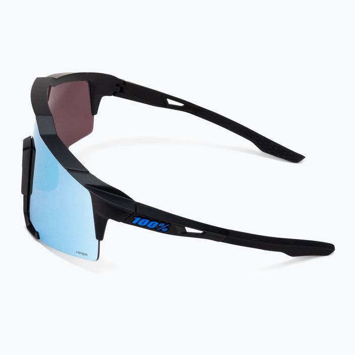 100% Speedcraft matně černé/hyper modré vícevrstvé zrcadlové cyklistické brýle 60007-00004 5