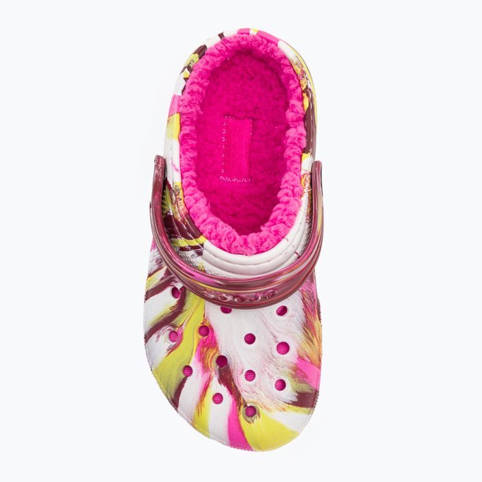 Dětské žabky Crocs Classic Lined Marbled Clog electric pink/multi 7