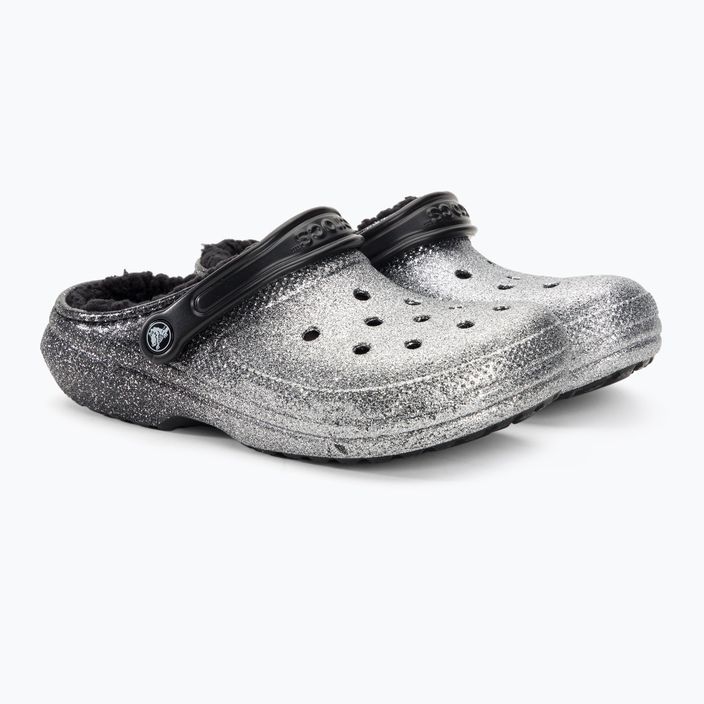 Žabky Crocs Classic Glitter Lined Clog black/silver 5