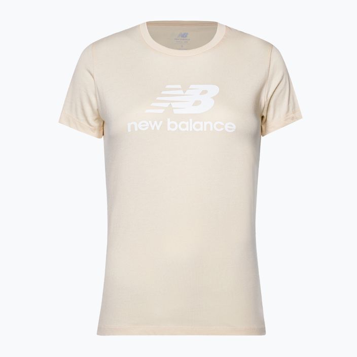 Dámské tričko New Balance Essentials Stacked Logo Co béžové NBWT31546 5