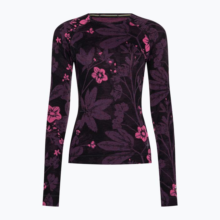 Dámské termo tričko longsleeve Smartwool Merino 250 Baselayer Crew Boxed purple iris floral 3