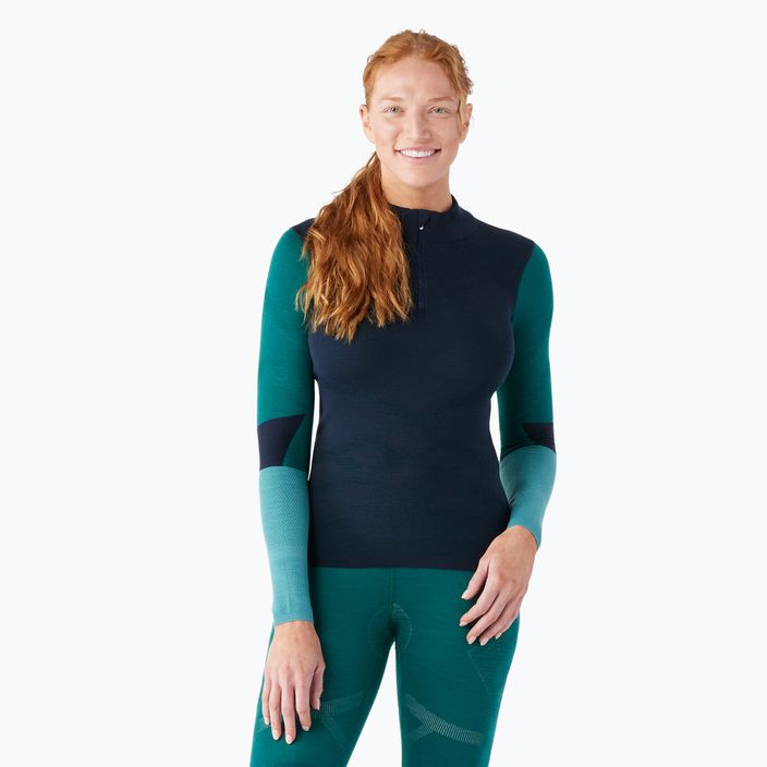 Dámské termo tričko longsleeve Smartwool Intraknit Thermal Merino Baselayer Colorblock 1/4 deep navy