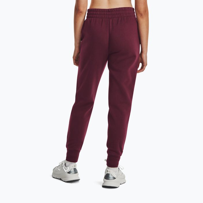 Dámské kalhoty Under Armour Rival Fleece dark maroon/white 3