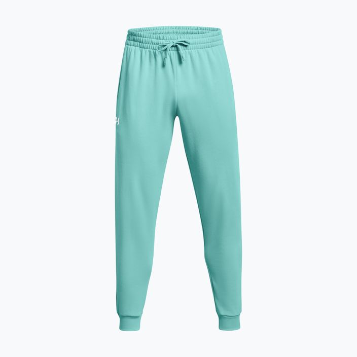 Pánské kalhoty  Under Armour Rival Fleece Joggers radial turquoise/white 6