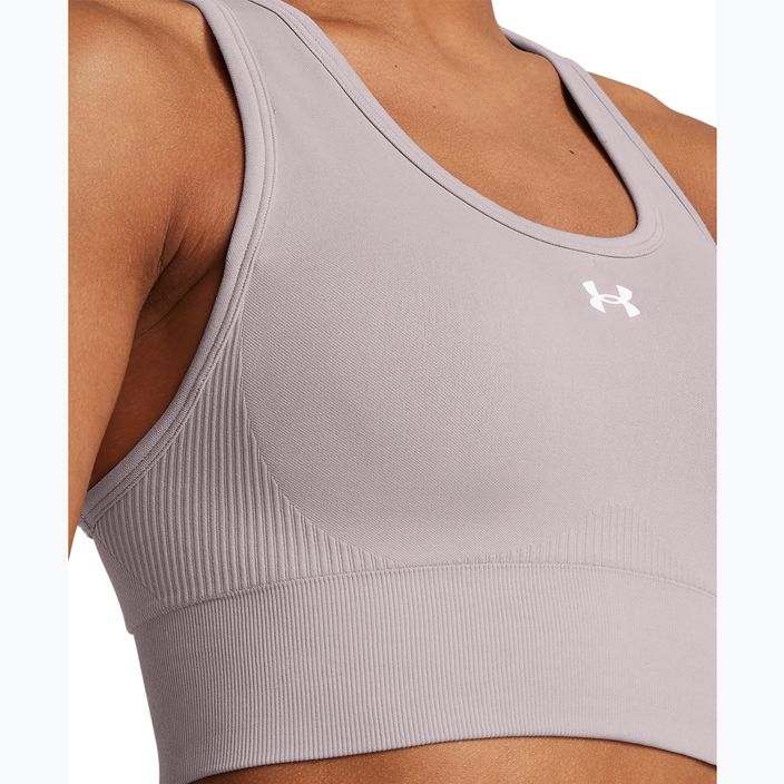 Fitness podprsenka  Under Armour Vanish Seamless Mid Branded tetra gray/white 3