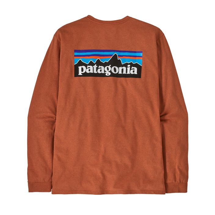 Pánské tričko Patagonia P-6 Logo Responsibili  Longsleeve redtail rust 2