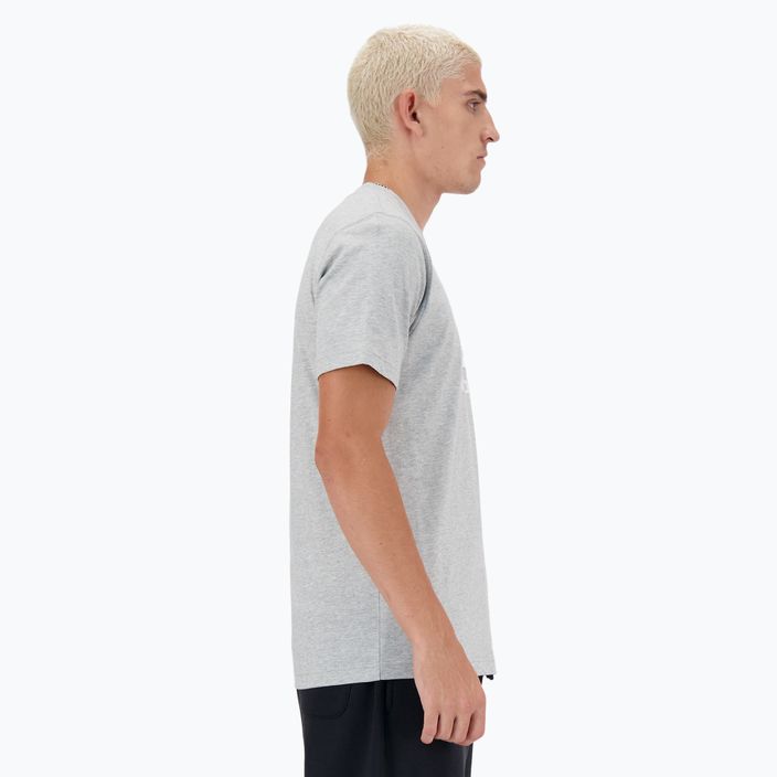 Pánské tričko  New Balance Stacked Logo athletic grey 5