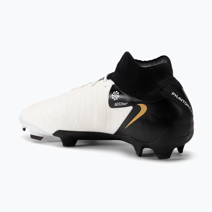 Pánské fotbalové boty Nike Phantom Luna II Pro FG white/metallic gold coin/black 3