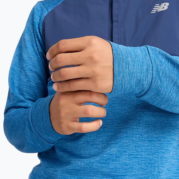 Pánské běžecké tričko Longsleeve  New Balance Athletics Heat Grid 1/2 Zip heron blue 6