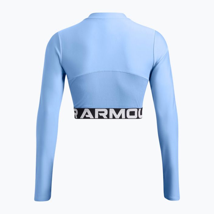 Dámské tréninkové tílko top  Under Armour Heat Gear Rib 1/4 Zip horizon blue/white 2