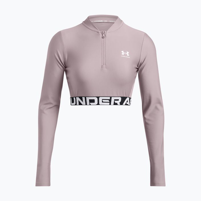 Dámské tréninkové tílko top  Under Armour Heat Gear Rib 1/4 Zip tetra gray/white 3