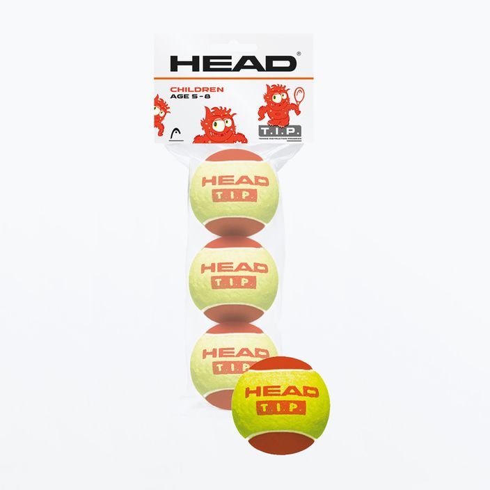 Sada dětských tenisových míčků 3 ks. HEAD 3B Hlavice červená žlutá 578113 2