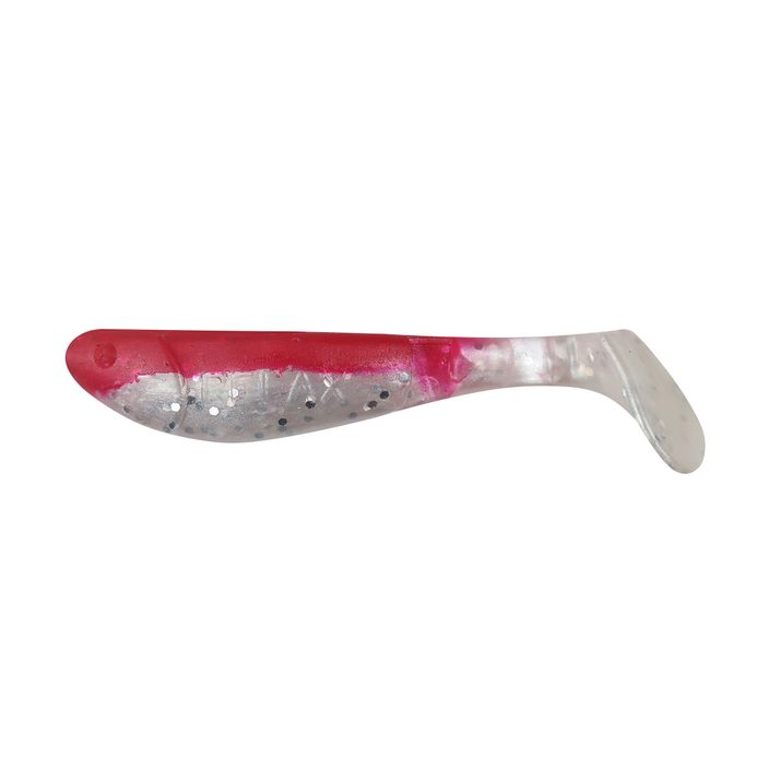 Relaxační gumová návnada Hoof 2.5 Laminovaná 4 ks. Červená/bílá perleť-stříbrné třpytky BLS25 2