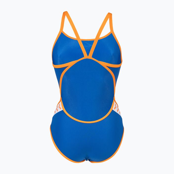 Dámské jednodílné plavky arena Icons Super Fly Back Solid blue/orange 005036/751 3