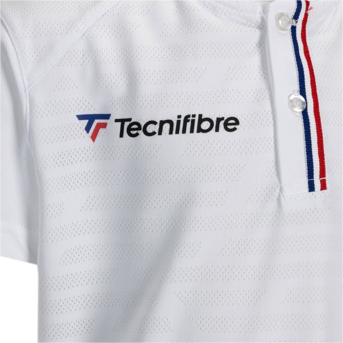 Dětské tenisové tričko Tecnifibre Polo white 22F3VE F3 3