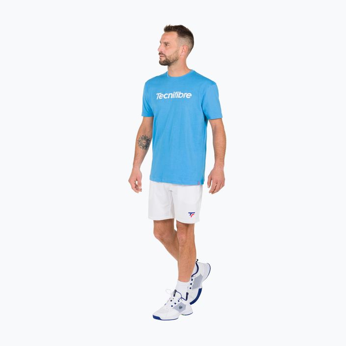 Pánské tenisové tričko Tecnifibre Team Cotton Tee azur