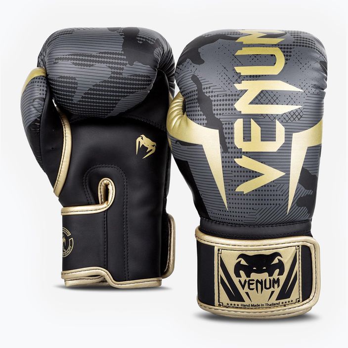 Boxerské rukavice  Venum Elite dark camo/gold 5