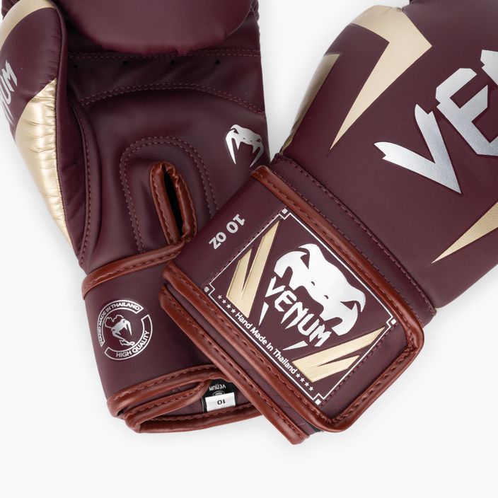 Boxerské rukavice  Venum Elite burgundy/gold 4
