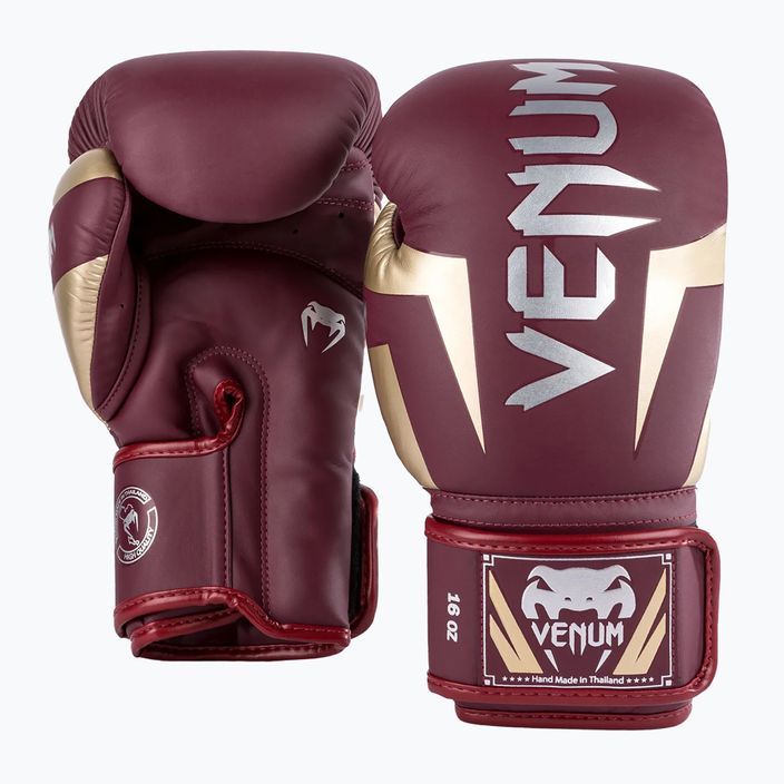 Boxerské rukavice  Venum Elite burgundy/gold 5