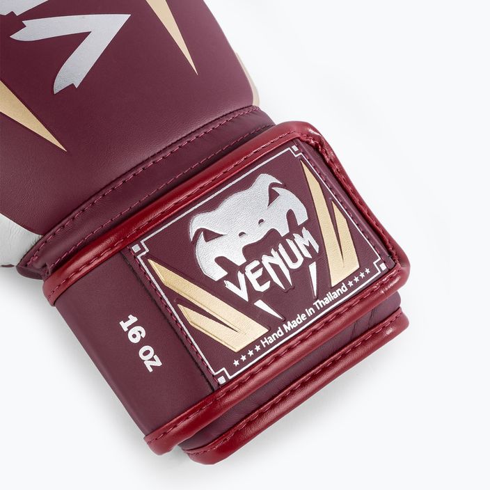 Boxerské rukavice  Venum Elite burgundy/gold 8