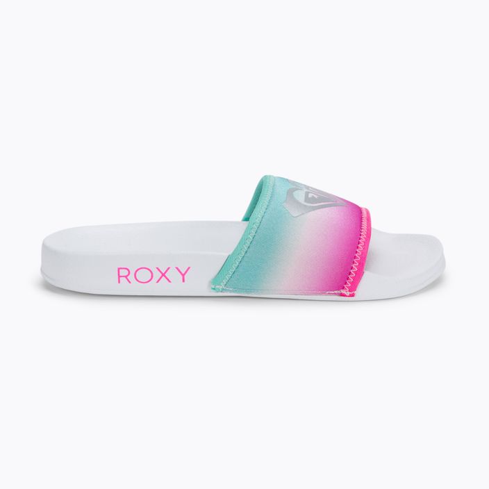 Dětské žabky ROXY Slippy Neo G 2021 white/crazy pink/turquoise 2