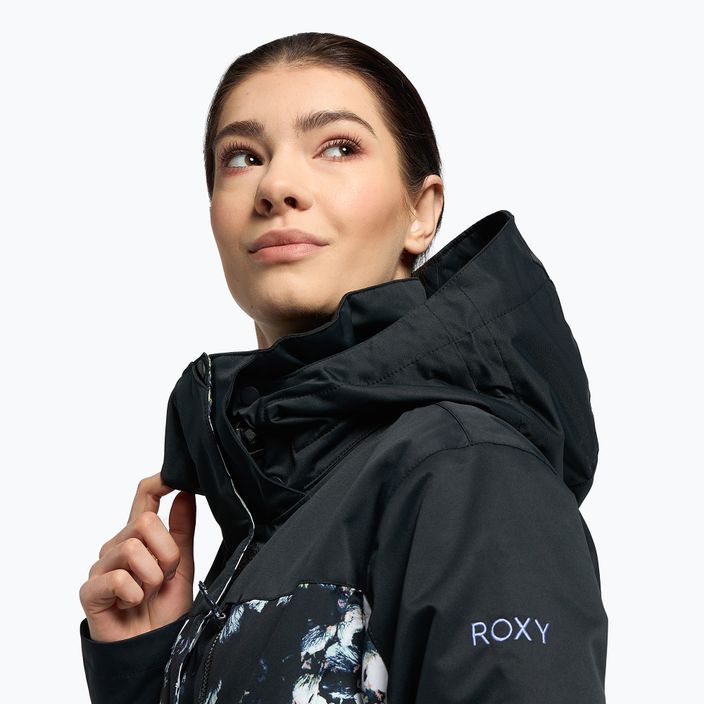 Dámská snowboardová bunda ROXY Jetty Block 2021 true black black flowers 5