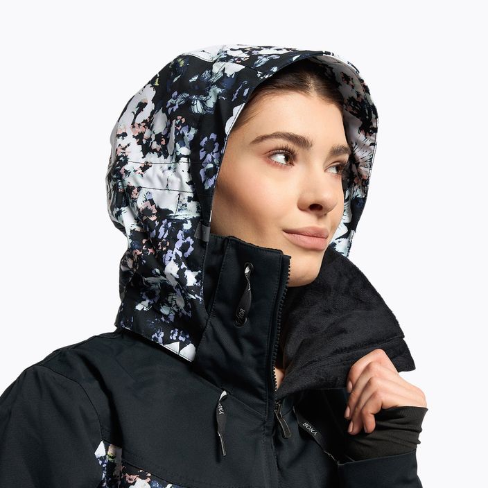 Dámská snowboardová bunda ROXY Presence Parka 2021 true black black flowers 5