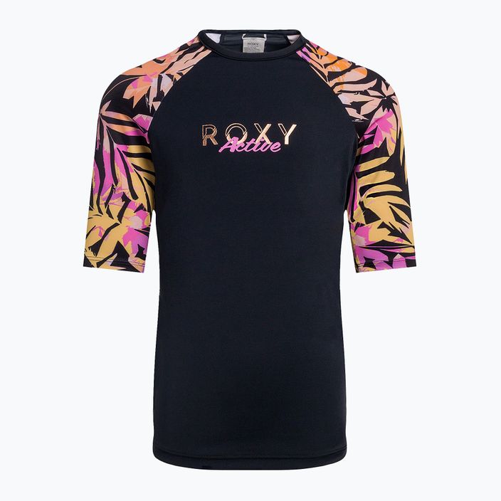 Dětské plavecké tričko ROXY Active Joy Lycra 2021 anthracite zebra jungle girl