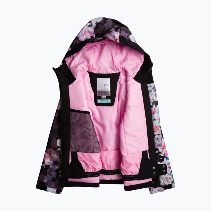 Dětská snowboardová bunda ROXY Greywood Girl true black blurry flower 9