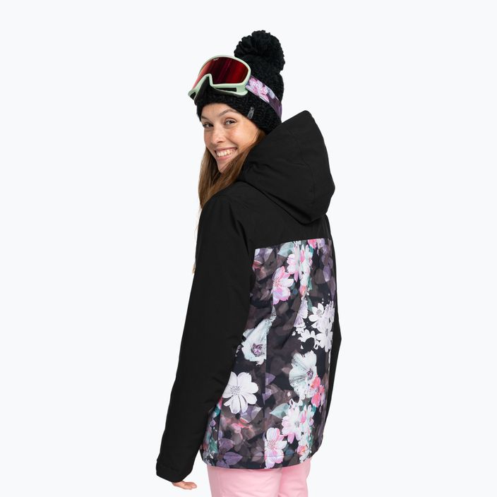 Dámská snowboardová bunda ROXY Galaxy true black blurry flower 3