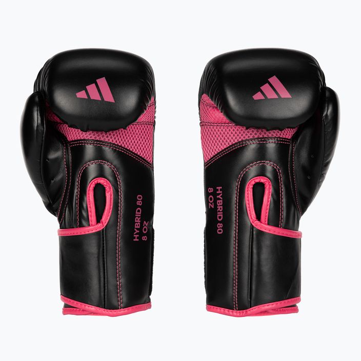 Boxerské rukavice Adidas Hybrid 80 černo-růžové ADIH80 2