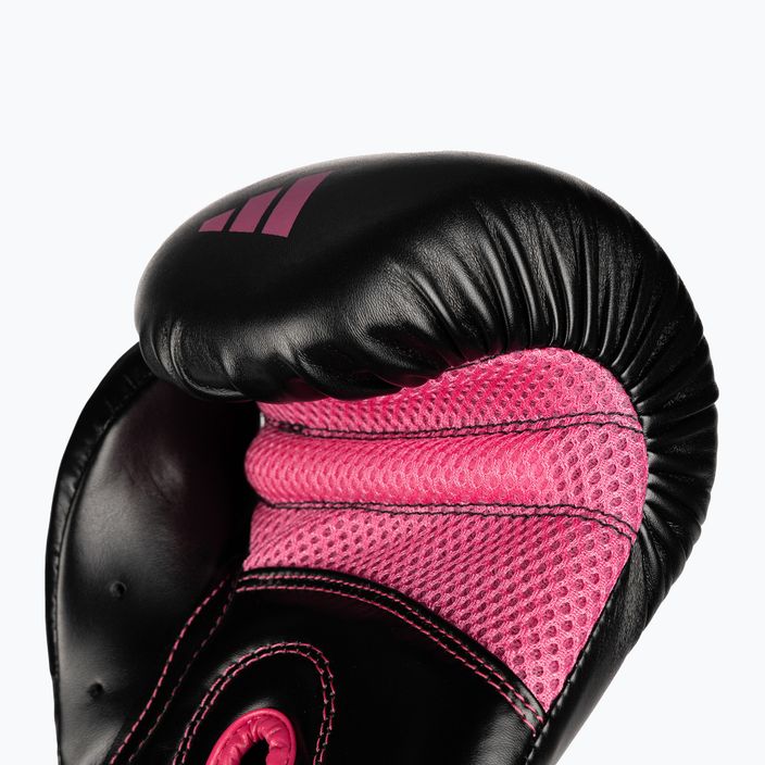 Boxerské rukavice Adidas Hybrid 80 černo-růžové ADIH80 4