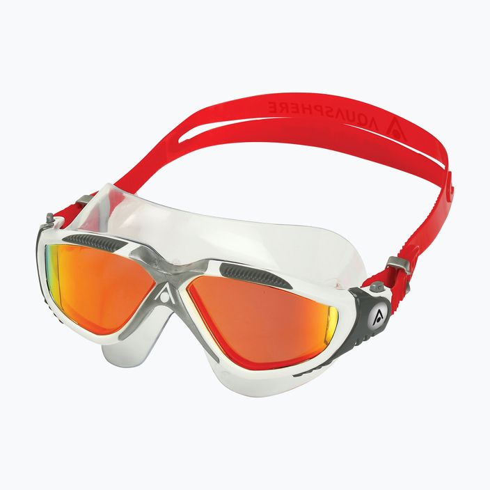 Plavecká maska Aquasphere Vista bílá/stříbrná/zrcadlově červená titanová MS5050915LMR 6