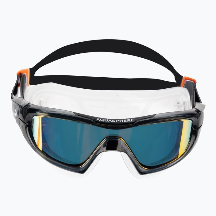 Plavecká maska Aquasphere Vista Pro tmavě šedá/černá/zrcadlově oranžová titanová MS5041201LMO 2