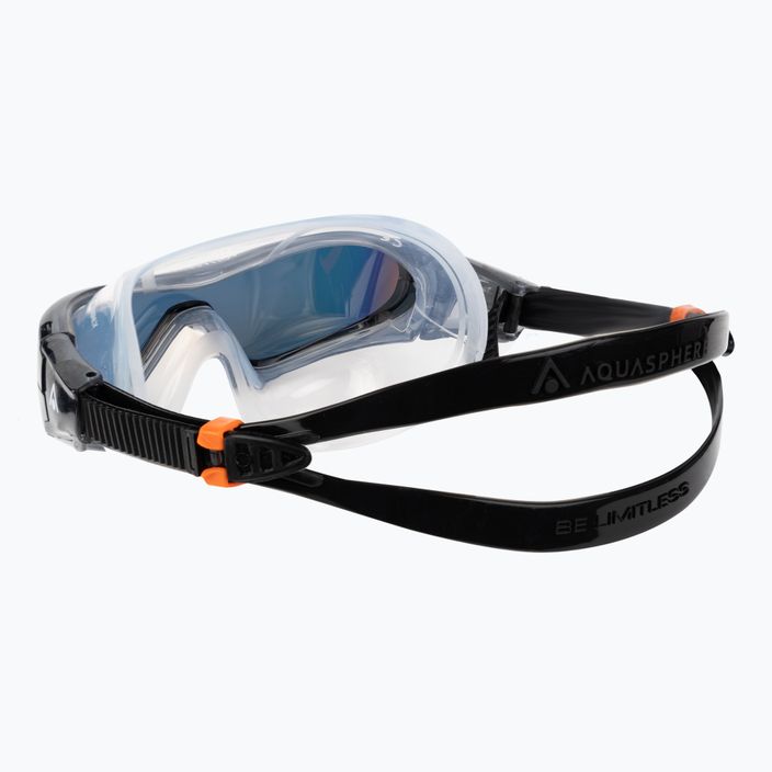 Plavecká maska Aquasphere Vista Pro tmavě šedá/černá/zrcadlově oranžová titanová MS5041201LMO 4