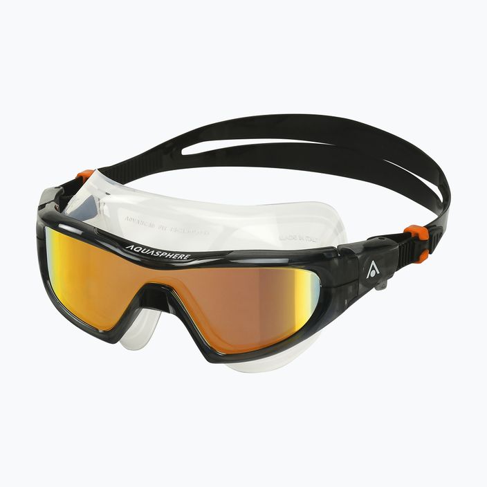 Plavecká maska Aquasphere Vista Pro tmavě šedá/černá/zrcadlově oranžová titanová MS5041201LMO 6