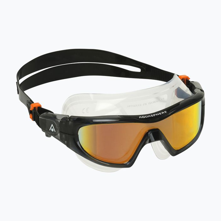 Plavecká maska Aquasphere Vista Pro tmavě šedá/černá/zrcadlově oranžová titanová MS5041201LMO 8