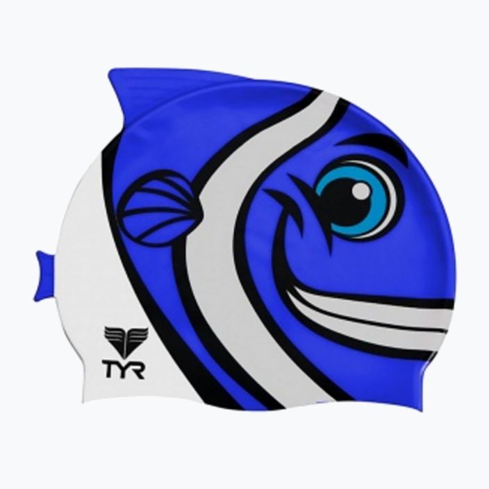 Dětská plavecká čepice TYR Charactyr Happy Fish modrá LCSHFISH 2