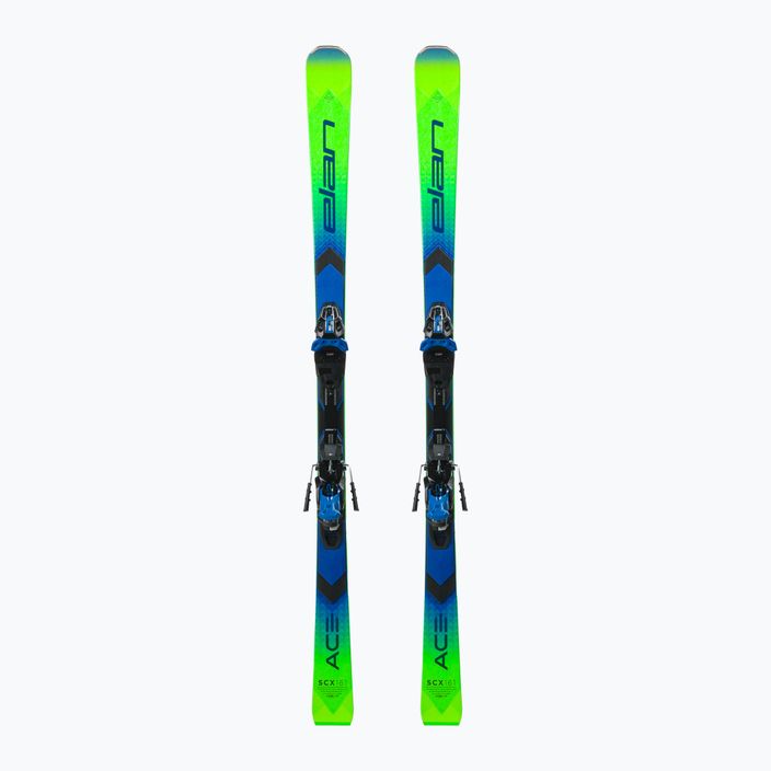 Sjezdové lyže Elan Ace SCX Fusion + EMX 12 zeleno-modré AAJHRC21