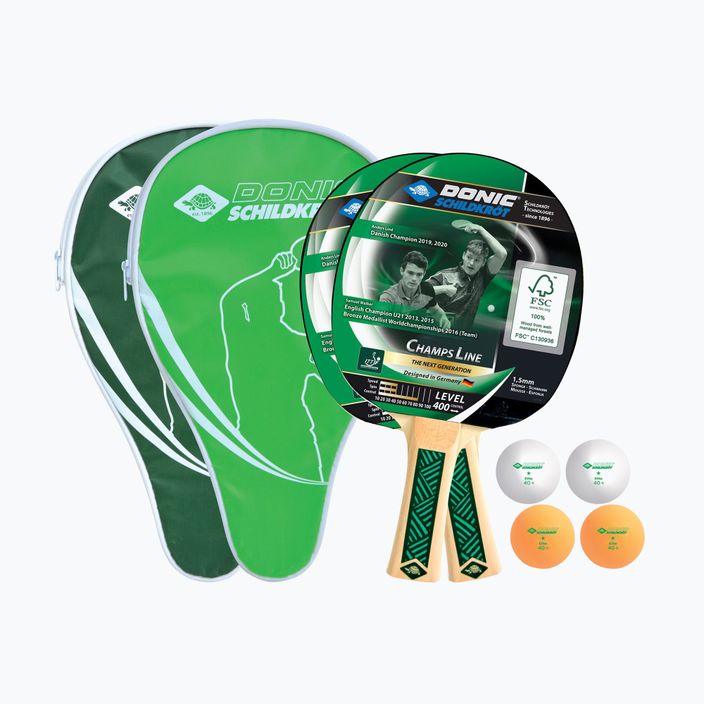 Sada na stolní tenis DONIC Champs 400 Cover Green 788498 3
