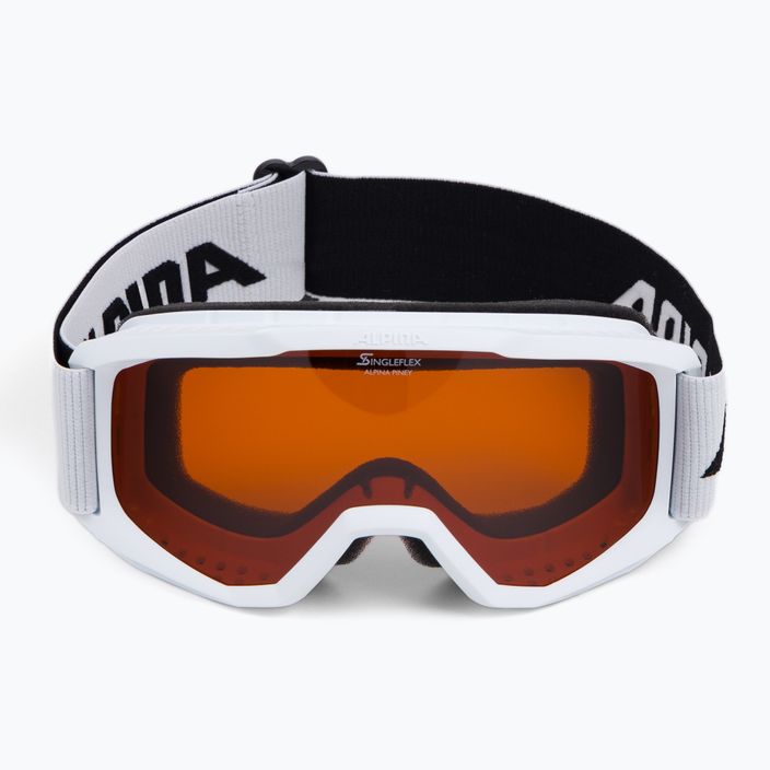 Dětské lyžařské brýle Alpina Piney white matt/orange 2