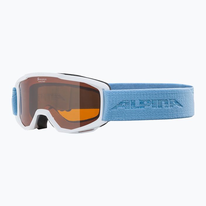 Dětské lyžařské brýle Alpina Piney white/skyblue matt/orange 6