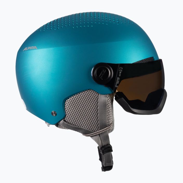 Dětské lyžařské helmy Alpina Zupo Visor Q-Lite turquoise matt 4