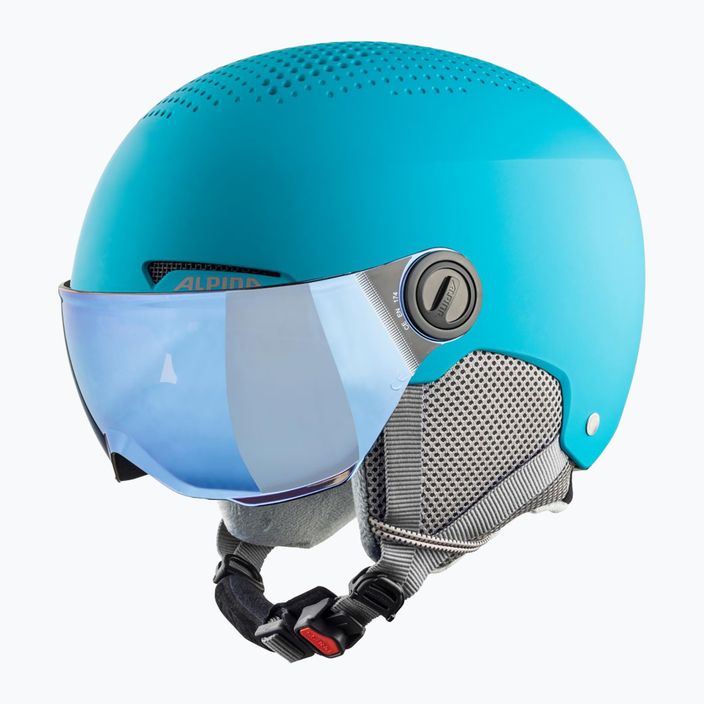 Dětské lyžařské helmy Alpina Zupo Visor Q-Lite turquoise matt 9